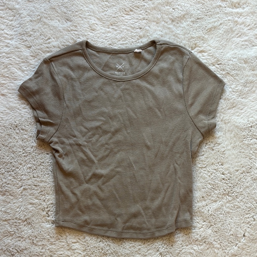 Pacsun Gray Crop Short Sleeve Tee